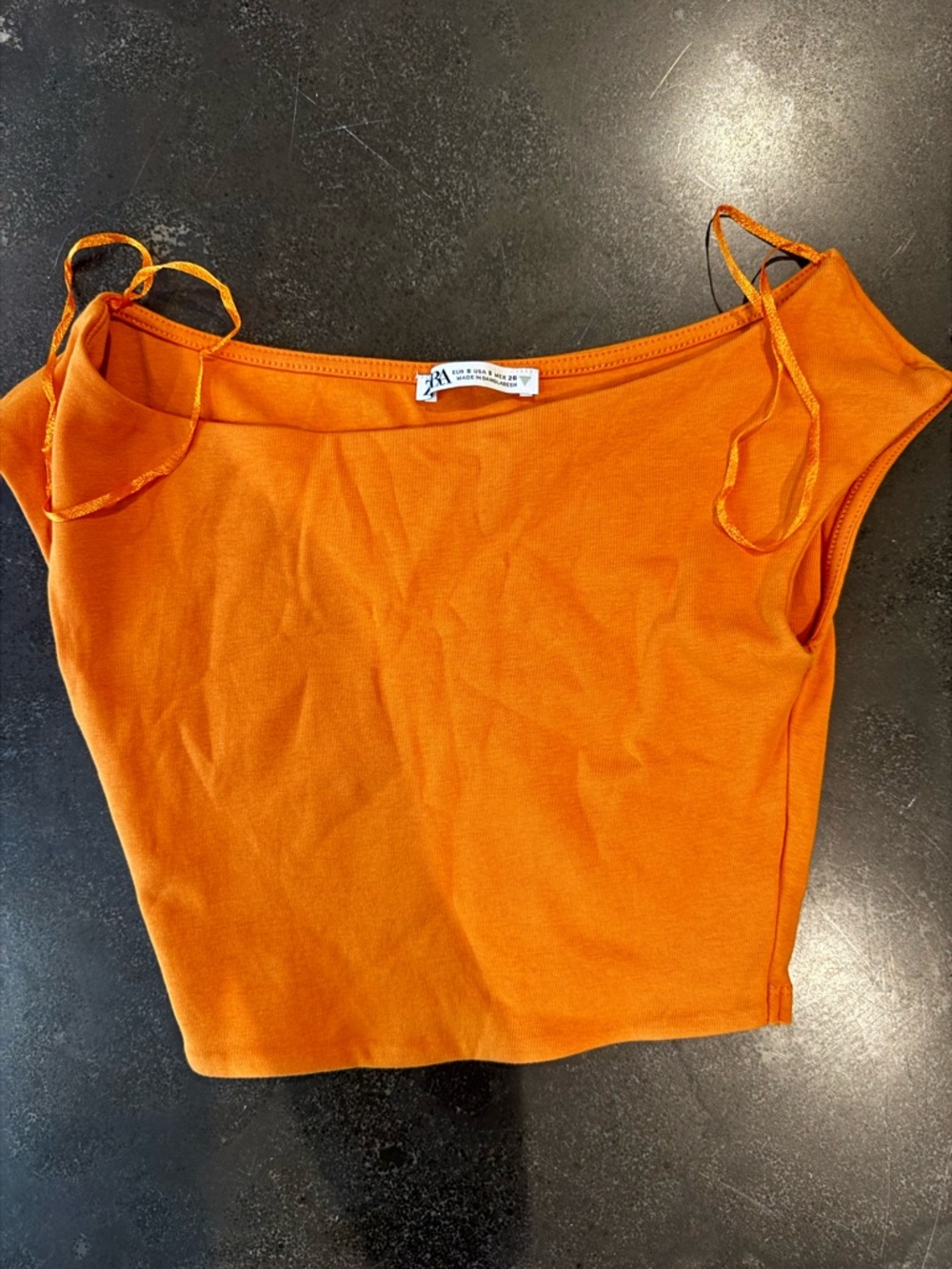 Zara Bright Orange Tie-Shoulder Camisole